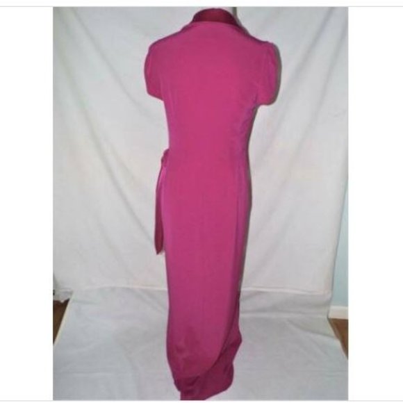 VERDIN Wrap Satin Column Gown Dress Pink NEW Size 4 - Picture 7 of 15